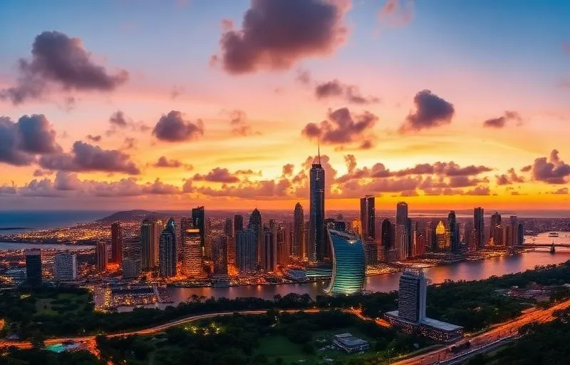 Panama City skyline along the bay